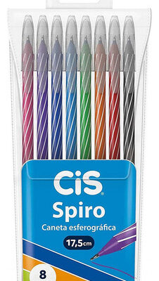 CANETA ESF.CIS SPIRO 0,7MM ESTOJO C/8
