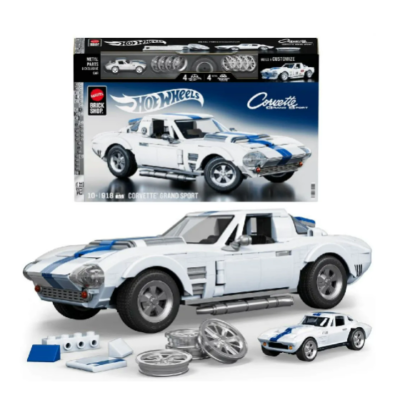 CARRO DE MONTAR HOT WHEELS BRICK SHOP ELITE CARRO 63 CORVETTE GRAND SPO 1:16 (JGR31) | MATTEL