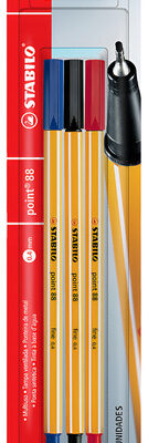 88/3STABILO POINT BL C/3 UN /AZ-PR-VM