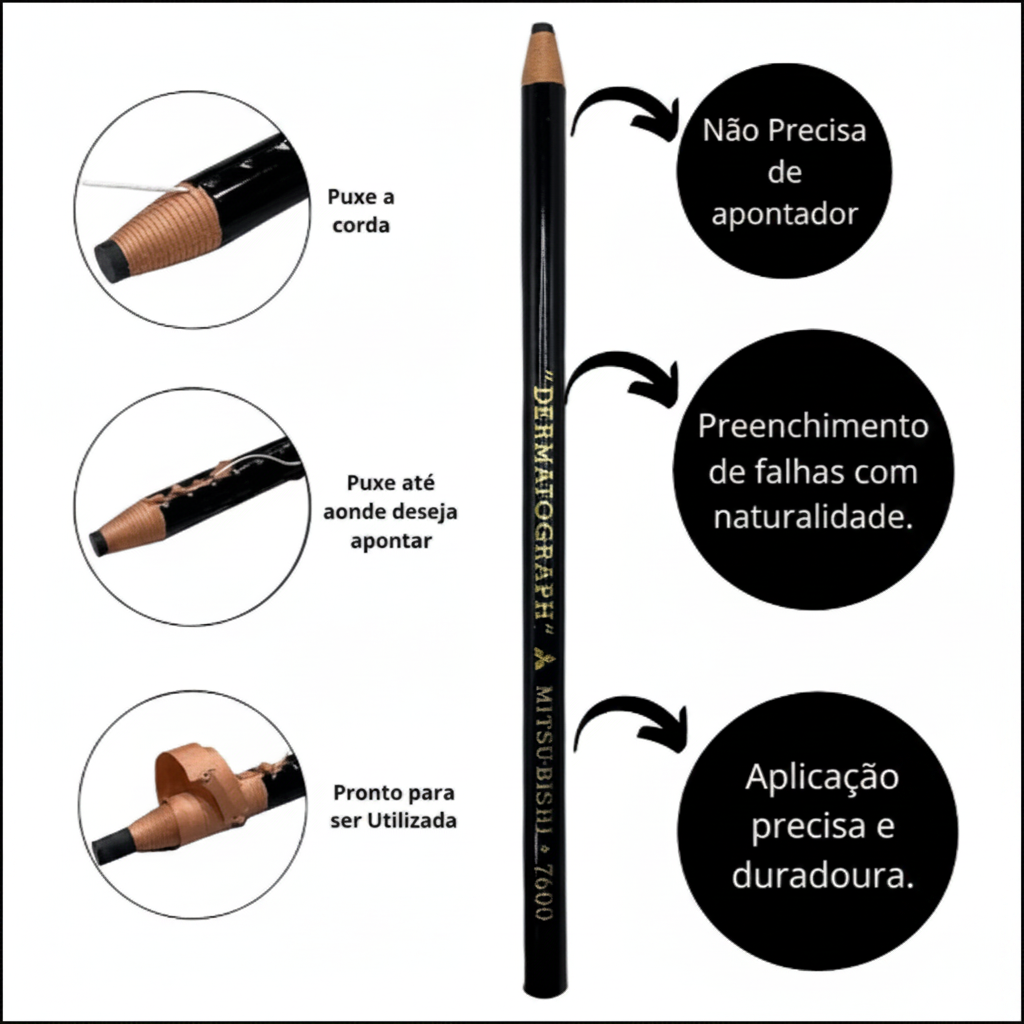 Caixa 7600 LAPIS DERMATOGRAFICO PRETO CX C/12 - Imagem 3