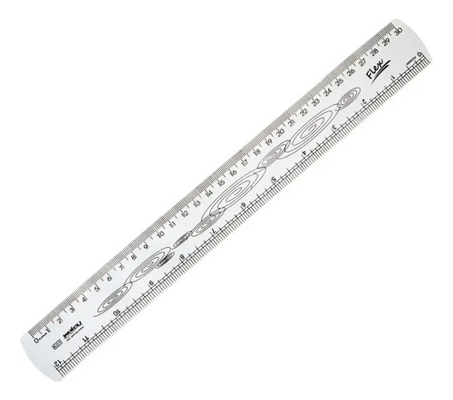 RÉGUA 30CM LARGA FLEXIVEL CRISTAL MAXCRIL (10270085) | MAXCRIL