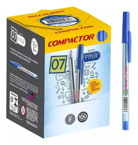 KIT 10 CANETA ESFEROGRAFICA 0.7 AZUL COMPACTOR (000011001) | COMPACTOR - Imagem 4