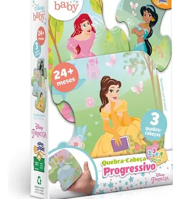 QUEBRA-CABEÇA PROGRESSIVO PRINCESAS 2,3 E 4 PEÇAS TOYSTER (10065) | TOYSTER