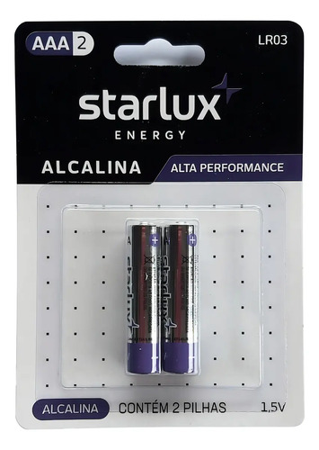 PILHA ALCALINA PALITO AAA2 ENERGY STARLUX (6462) |