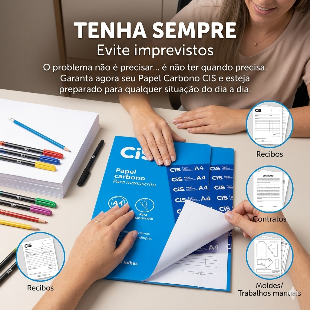 PAPEL CARBONO AZUL A4 PARA MANUSCRITO CAIXA 100 FOLHAS | CIS - Imagem 9