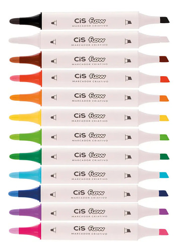 MARCADOR CRIATIVO FLOW ESTOJO COM 12 CORES CIS (5.7779) | CIS - Imagem 4