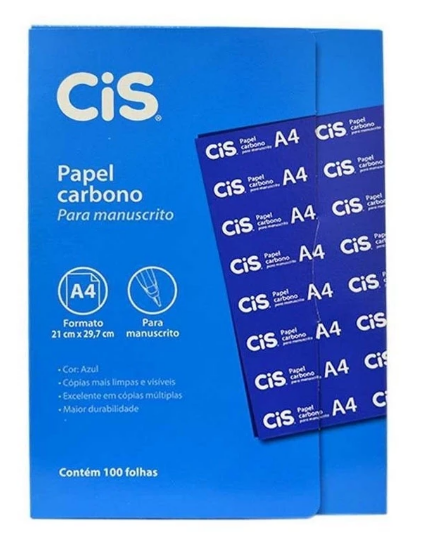 PAPEL CARBONO AZUL A4 PARA MANUSCRITO CAIXA 100 FOLHAS | CIS - Imagem 2
