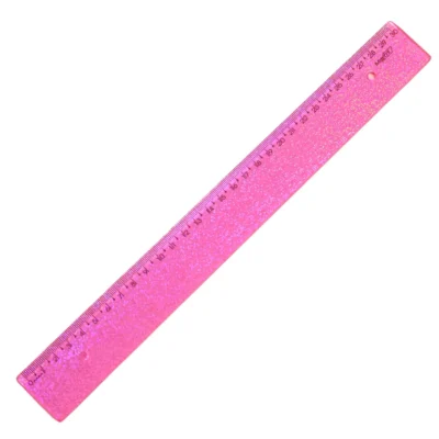 REGUA DE 30 CM NEW LINE HOLOGRAFICA GLITTER ROSA (10270124) MAXCRIL