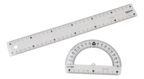KIT GEOMETRICO PARA CANHOTOS 1 RÉGUA 1 ESQUADRO E 1 TRANSFERIDOR MAPED 897118 | MAPED - Imagem 3