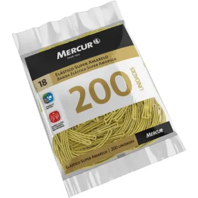 ELASTICO SUPER AMARELO N.18 100G 200UN MERCUR | MERCUR