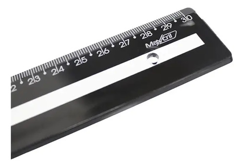REGUA DE 30CM GUIA DE LEITURA PRETA (10270139) MAXCRIL - Imagem 2