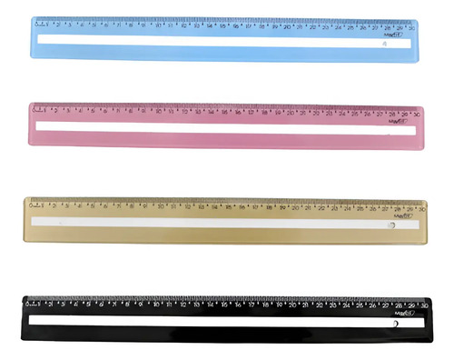 REGUA DE 30CM GUIA DE LEITURA PRETA (10270139) MAXCRIL