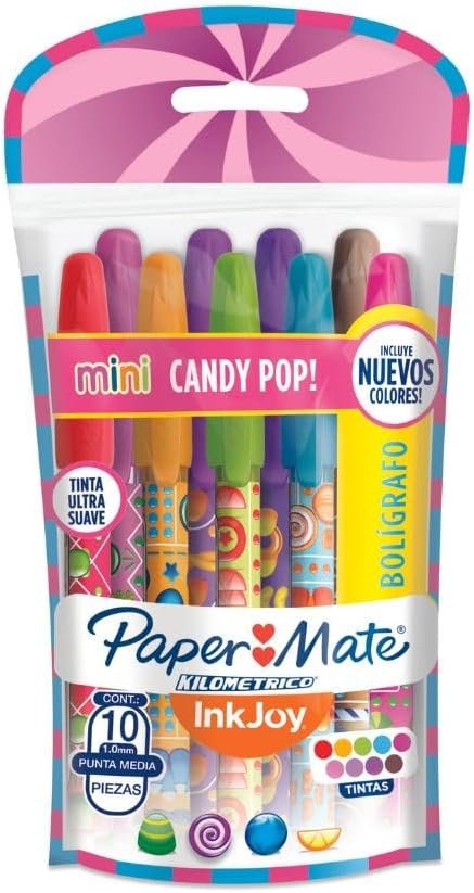 CANETA KILOMETRICO MINI CANDY POP SORTIDOS ESTOJO COM 10 (2023678) | PAPER MATE