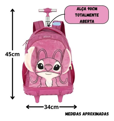 MOCHILA COM RODAS STITCH ROXO LUXCEL (MC50062SC2800UN) | LUXCEL - Imagem 2