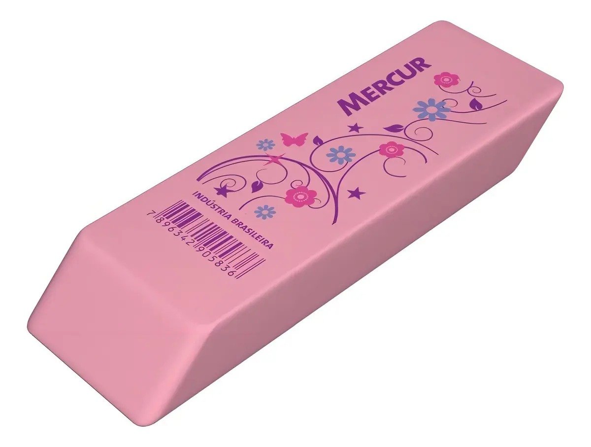 BORRACHA TR DECORADA ROSA/BRANCA | MERCUR - Imagem 4