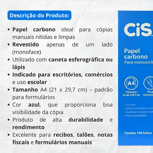 PAPEL CARBONO PAPEL AZUL MANUSCRITO CIS | CIS - Imagem 5