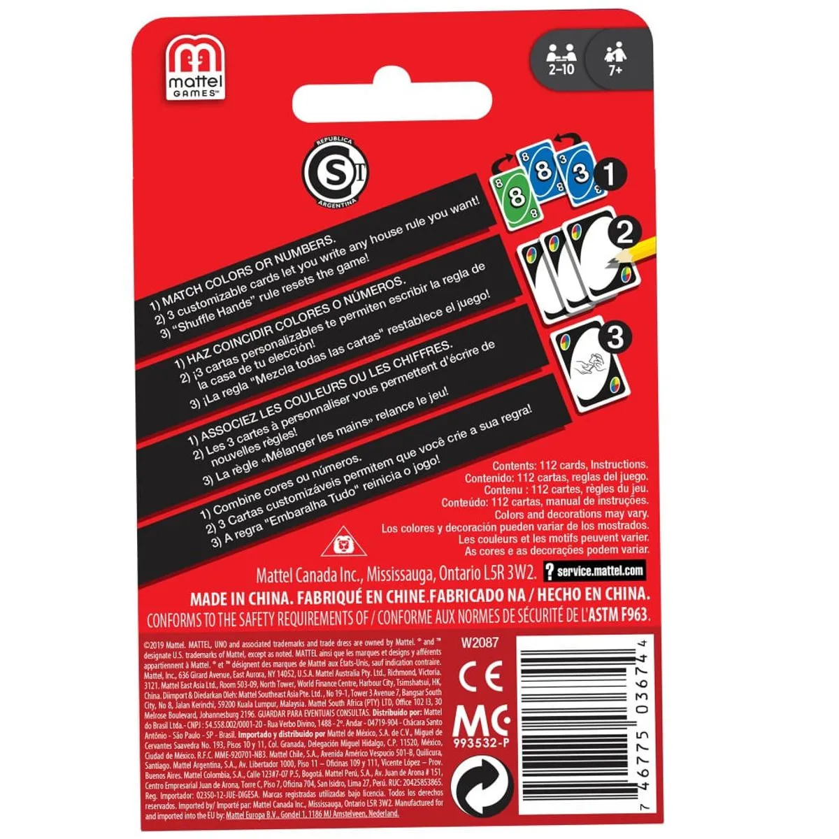 JOGO DE CARTAS UNO MATTEL (MATW2085) | MATTEL - Imagem 3