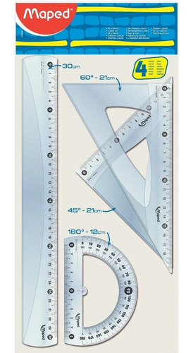 KIT GEOMETRICO PARA CANHOTOS 1 RÉGUA 1 ESQUADRO E 1 TRANSFERIDOR MAPED 897118 | MAPED - Imagem 2