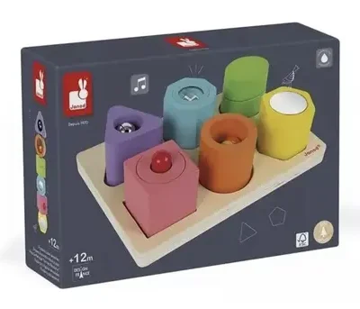 ENCAIXA-FORMAS INTERATIVO SENSORIAL 7 PEÇAS JANOD (J05332) | JANOD