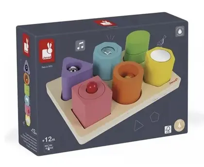 ENCAIXA-FORMAS INTERATIVO SENSORIAL 7 PEÇAS JANOD (J05332) | JANOD