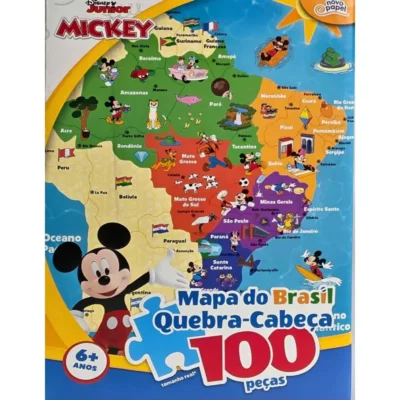 QUEBRA-CABEÇA MAPA DO BRASIL 100 PEÇAS MICKEY 8074 NOVO PAPEL (10066) | NOVOPAPEL