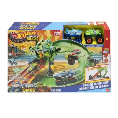 PISTA HOTWHEELS MONSTER TRUCKS DESTRUIÇÃO DRAGAO MATTEL (JFR06) | MATTEL