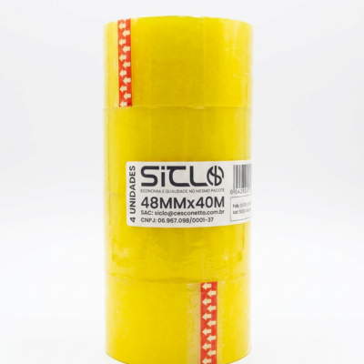 FITA ADESIVA TRANSPARENTE 48MMX40M PCT COM 4 UN | SICLO