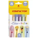 CANETA HIDROCOR COLOR TOM PASTEL ESTOJO COM 06 CORES COMPACTOR (002876000) | COMPACTOR