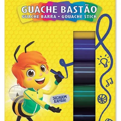 TINTA GUACHE 10G 6 CORES BASTAO ACRILEX (89085) | ACRILEX