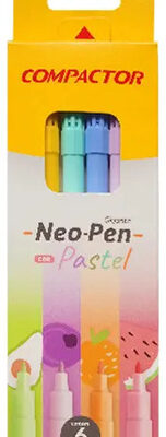 CANETINHA HIDROGRAFICA NEO PEN GIGANTE 6 CORES TONS PASTEIS COMPACTOR (002269000) | ACRILEX