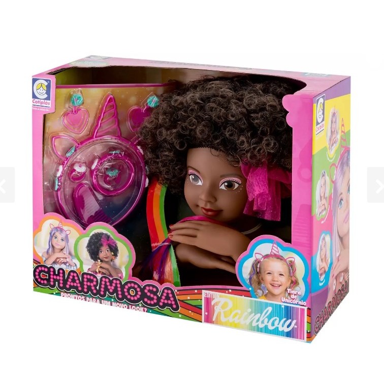 BONECA CHARMOSA BUSTO RAINBOW NEGRA COTIPLAS | COTIPLAS