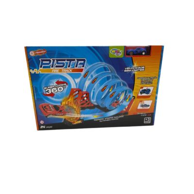 PISTA DE CORRIDA COM 4 LOOPS 360 E CARRO A FRICCAO FIRE TRACK 24 PEÇAS (12222) | WELLKIDS