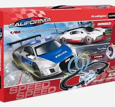 PISTA ELETRICA CALIFORNIA RACERS AUDI x BUGATTI 4,3 METROS  1/64 (MR-02L) | CALIFORNIA