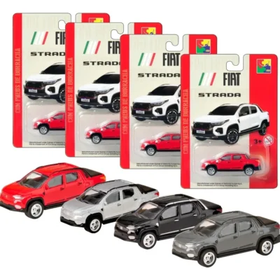 CARRO EM METAL FIAT STRADA - CINZA/ PRATA/ PRETO/ VERMELHO (FIAT -STRADA) | CKS