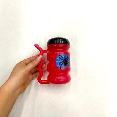 COPO CANUDO PLAST 420ML ARANHA |